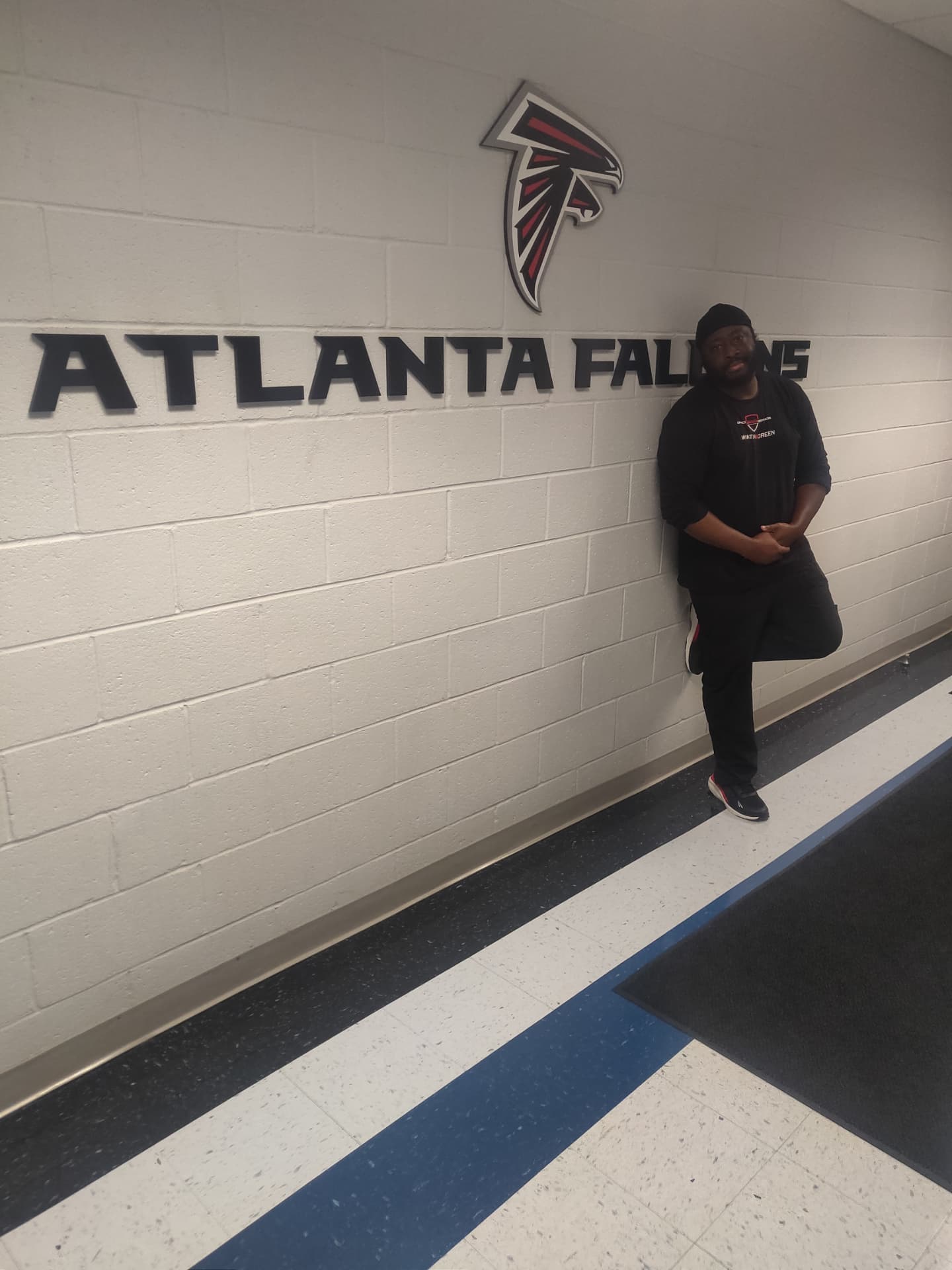 Josh Bell at the Atlanta Falcons training facility